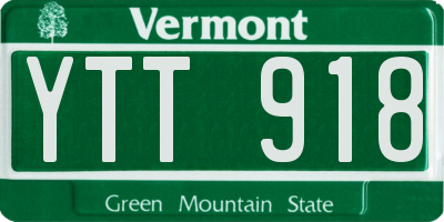 VT license plate YTT918