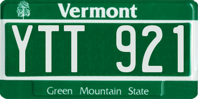 VT license plate YTT921
