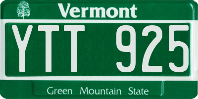 VT license plate YTT925