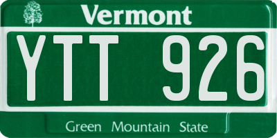 VT license plate YTT926