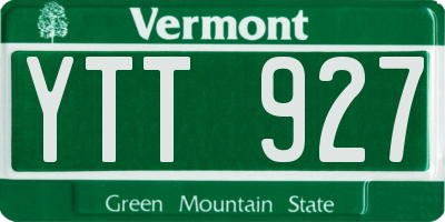VT license plate YTT927