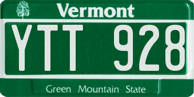 VT license plate YTT928