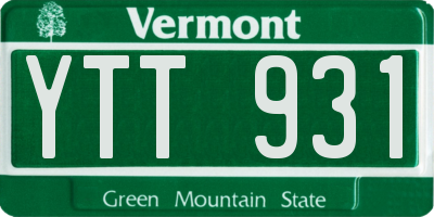 VT license plate YTT931
