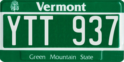 VT license plate YTT937