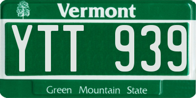 VT license plate YTT939
