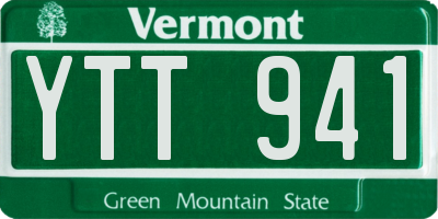 VT license plate YTT941