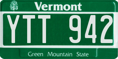 VT license plate YTT942