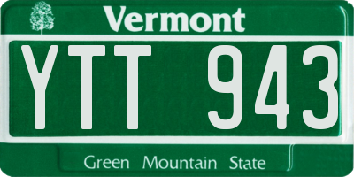 VT license plate YTT943