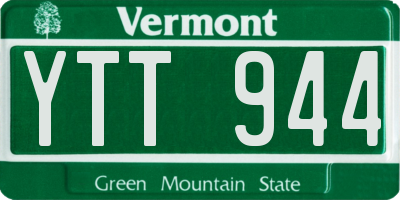 VT license plate YTT944