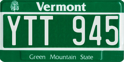 VT license plate YTT945