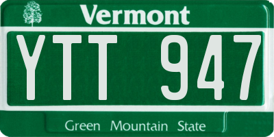 VT license plate YTT947