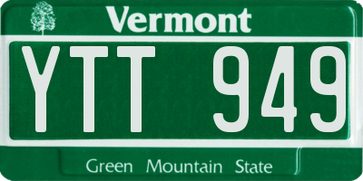 VT license plate YTT949