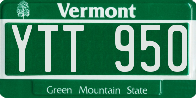 VT license plate YTT950