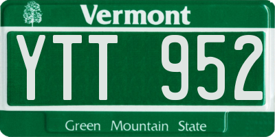 VT license plate YTT952