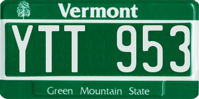 VT license plate YTT953