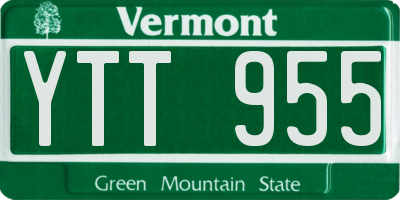 VT license plate YTT955