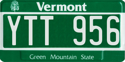 VT license plate YTT956