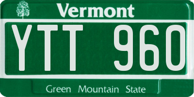 VT license plate YTT960
