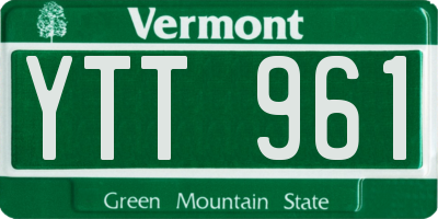 VT license plate YTT961