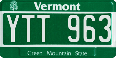 VT license plate YTT963