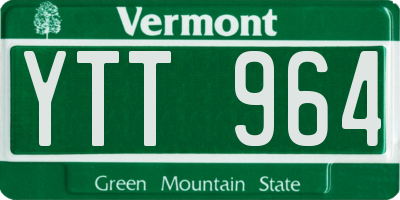 VT license plate YTT964