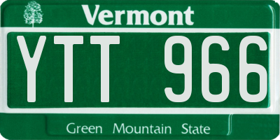 VT license plate YTT966