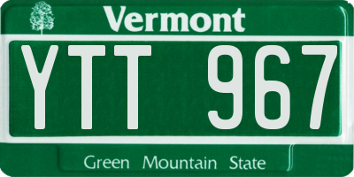 VT license plate YTT967