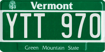 VT license plate YTT970