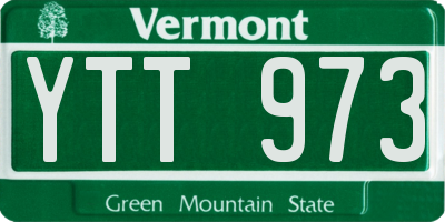 VT license plate YTT973