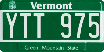VT license plate YTT975
