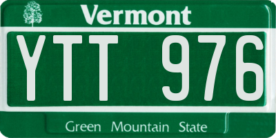 VT license plate YTT976