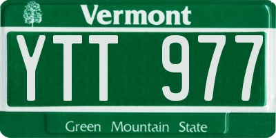 VT license plate YTT977