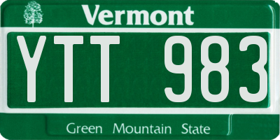 VT license plate YTT983
