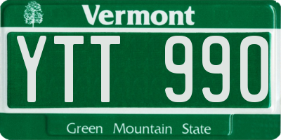 VT license plate YTT990