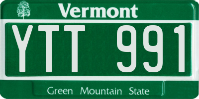 VT license plate YTT991