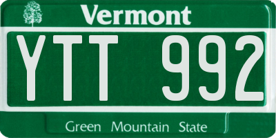 VT license plate YTT992