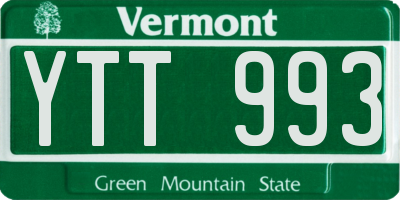 VT license plate YTT993