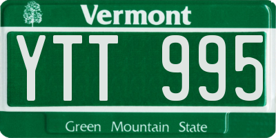 VT license plate YTT995