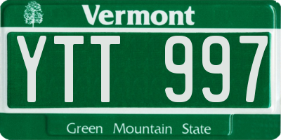 VT license plate YTT997