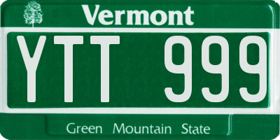 VT license plate YTT999