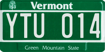 VT license plate YTU014