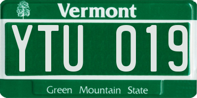 VT license plate YTU019