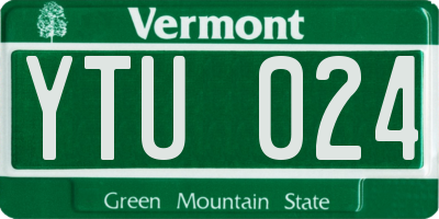 VT license plate YTU024