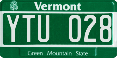 VT license plate YTU028