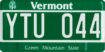 VT license plate YTU044