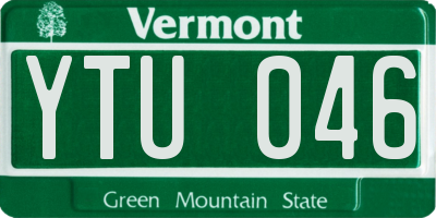 VT license plate YTU046