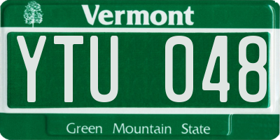 VT license plate YTU048