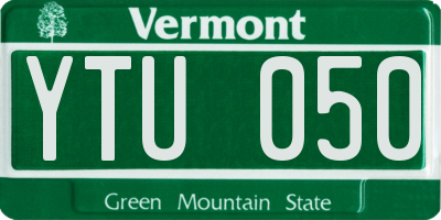 VT license plate YTU050