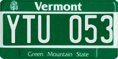 VT license plate YTU053