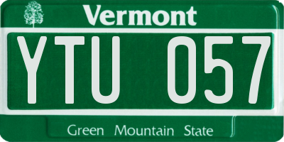 VT license plate YTU057
